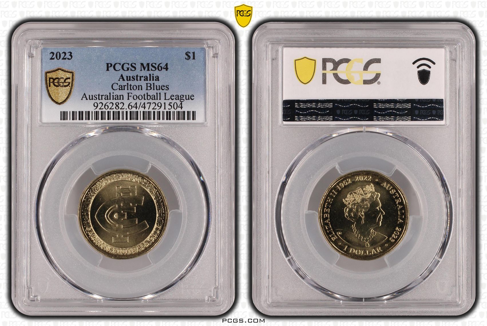 AFL - Carlton Blues, One Dollar, 2023, PCGS MS 64