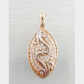 9CT YELLOW GOLD FANCY PENDANT WITH CUBICS - 51929/1286
