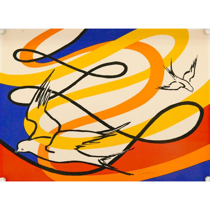 After Alexander Calder ''Birds in Flight'' Lithograph 27''x37''
