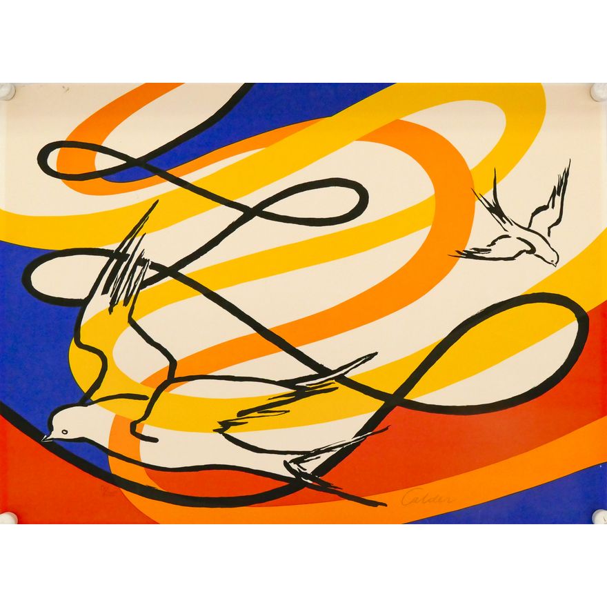 After Alexander Calder ''Birds in Flight'' Lithograph 27''x37''