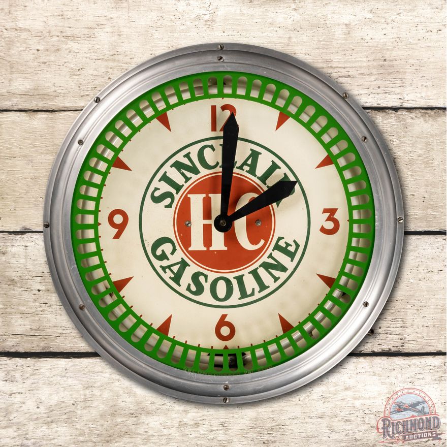 21" Sinclair H-C Gasoline Neon Clock