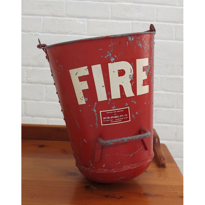 VINTAGE PAINTED FIRE BUCKET