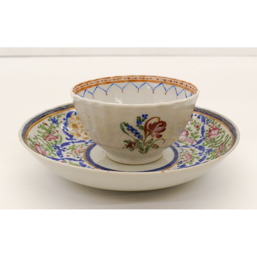 Chinese 18th Cent. Export Cup and Saucer 6'' - Slight rim flake