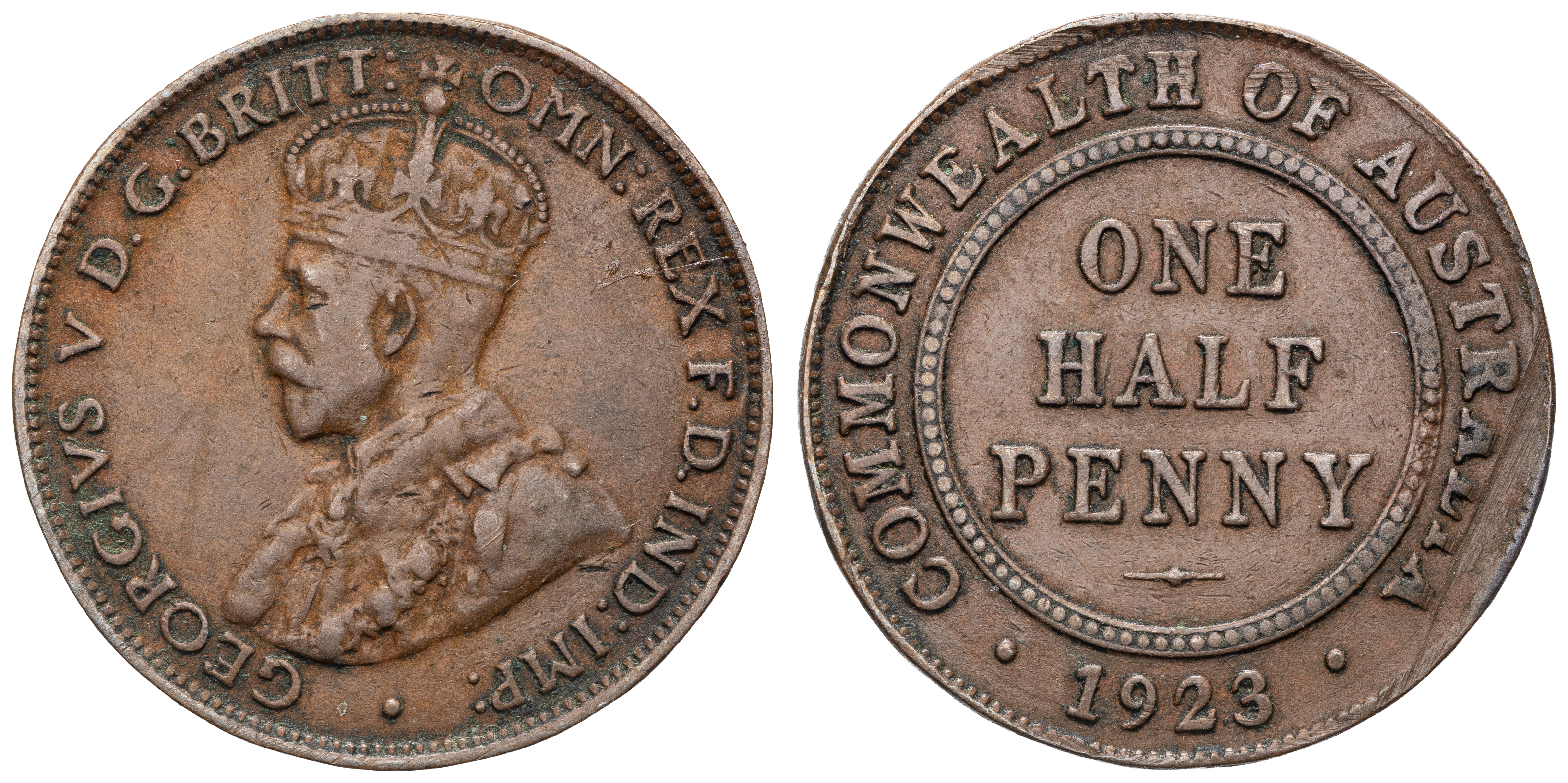 George V, Halfpenny, 1923, VG