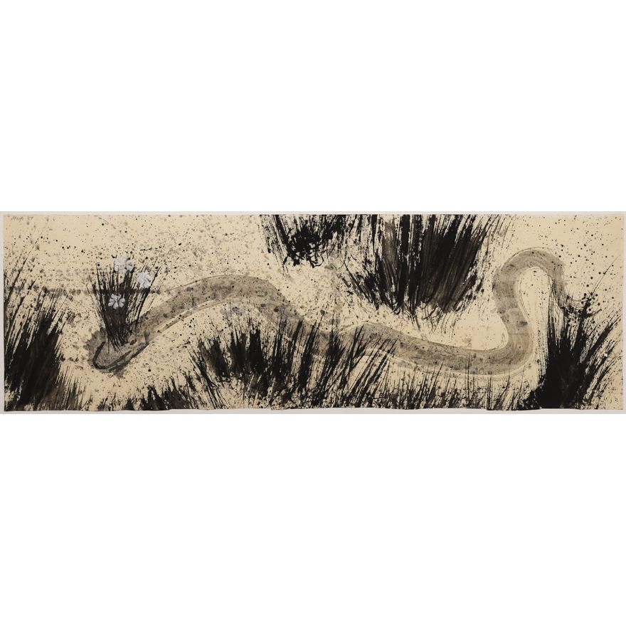 Neil Meitzler ''Wandering Flowers'' 1959 Casein on Paper 10''x32''