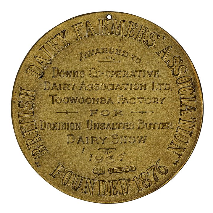 British Dairy Farmers Association, Gold Medal, 1937, UNC