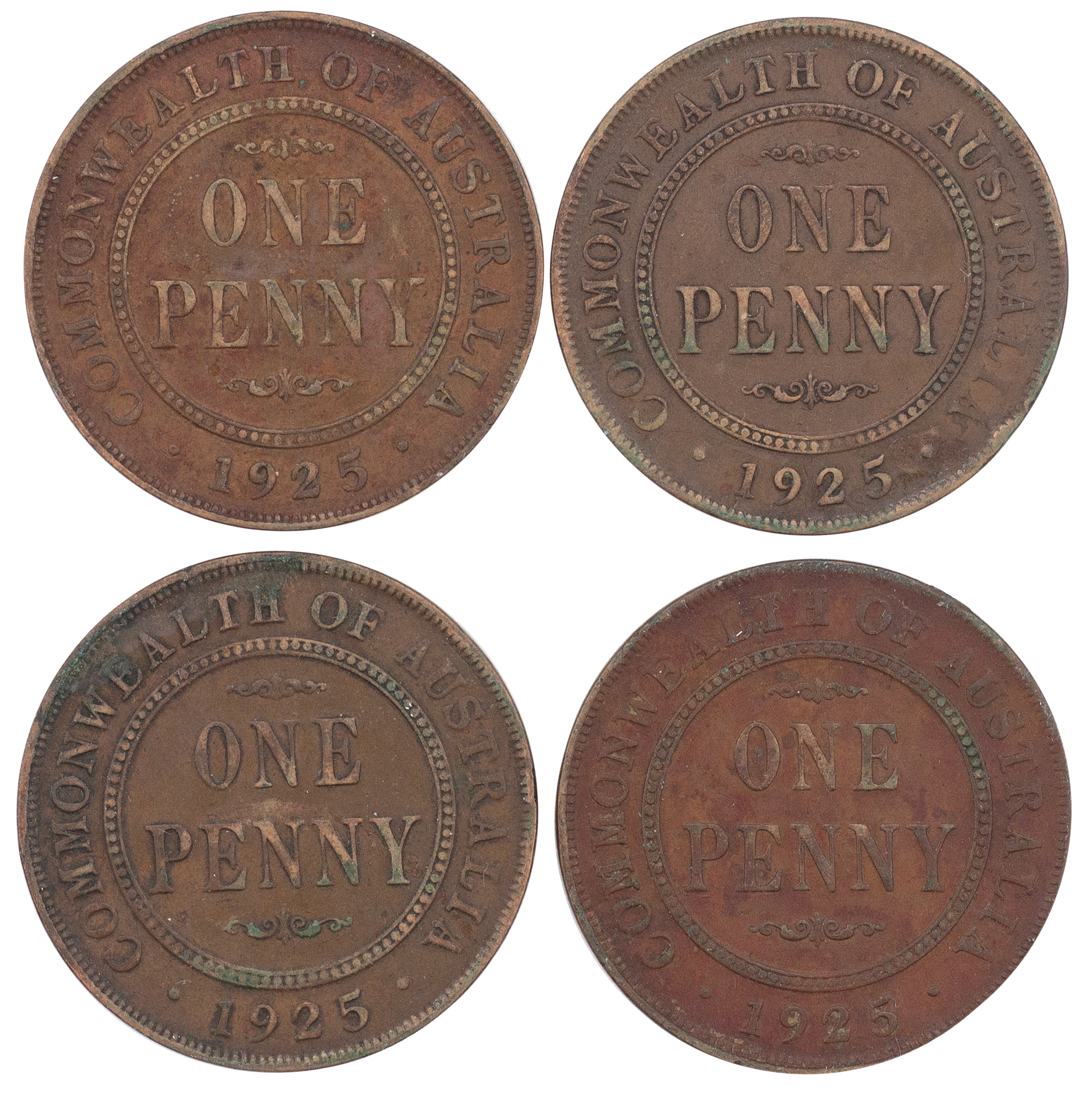George V, Penny, 1925, F - aVF