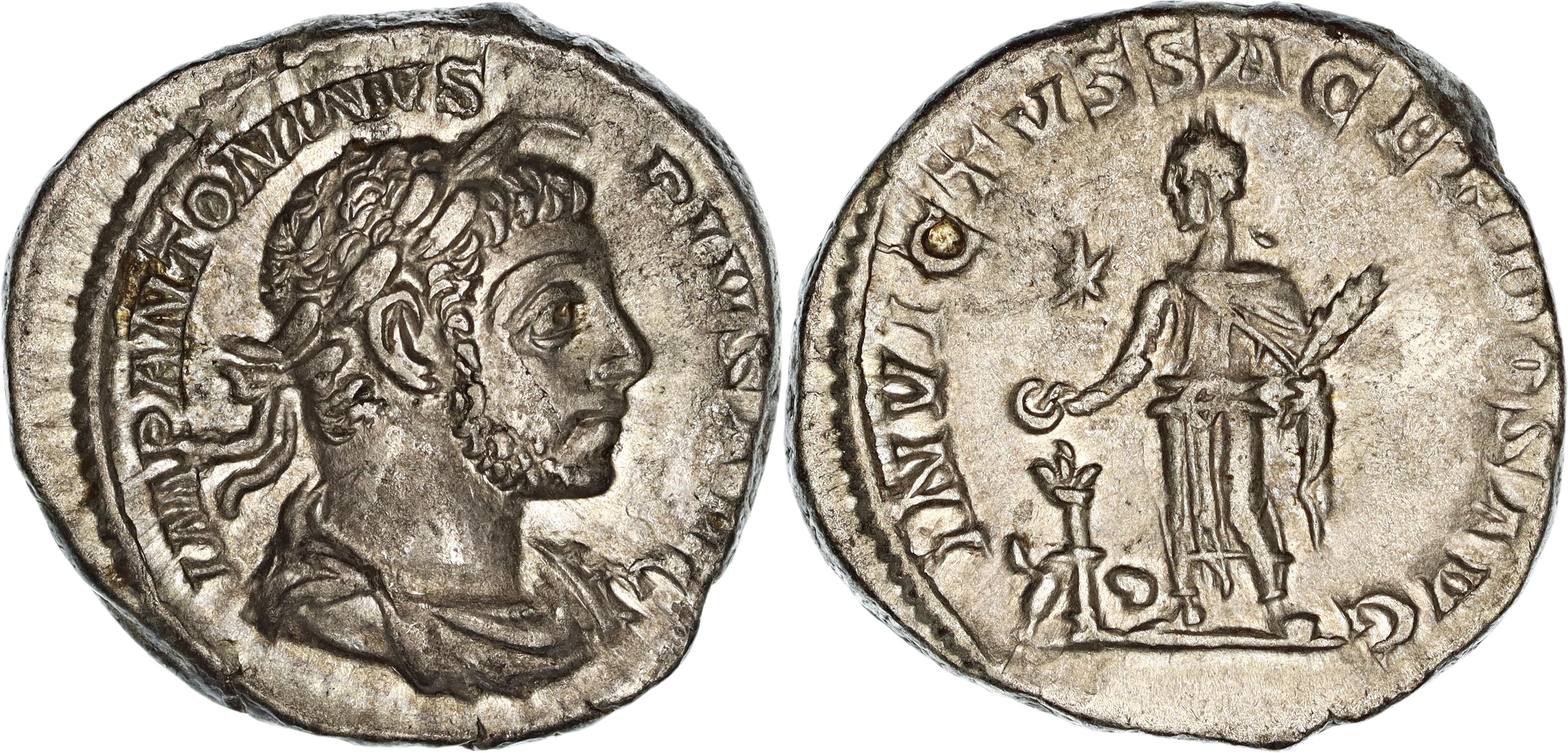 Roman Empire, Elagabalus, Silver Denarius, 218-222 AD, VF-gVF