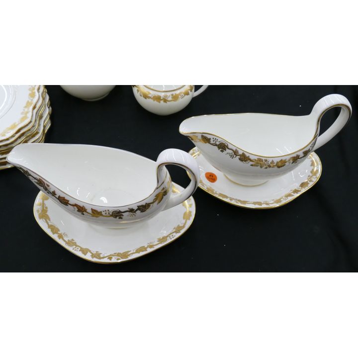 2pc Wedgwood Whitehall (White Rim) Bone China Gravy Boats