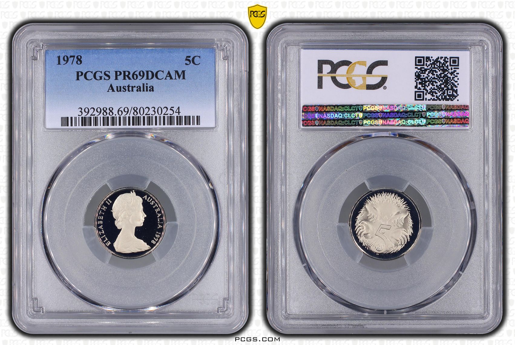 Elizabeth II, Five Cent, 1978, PCGS PR69DCAM