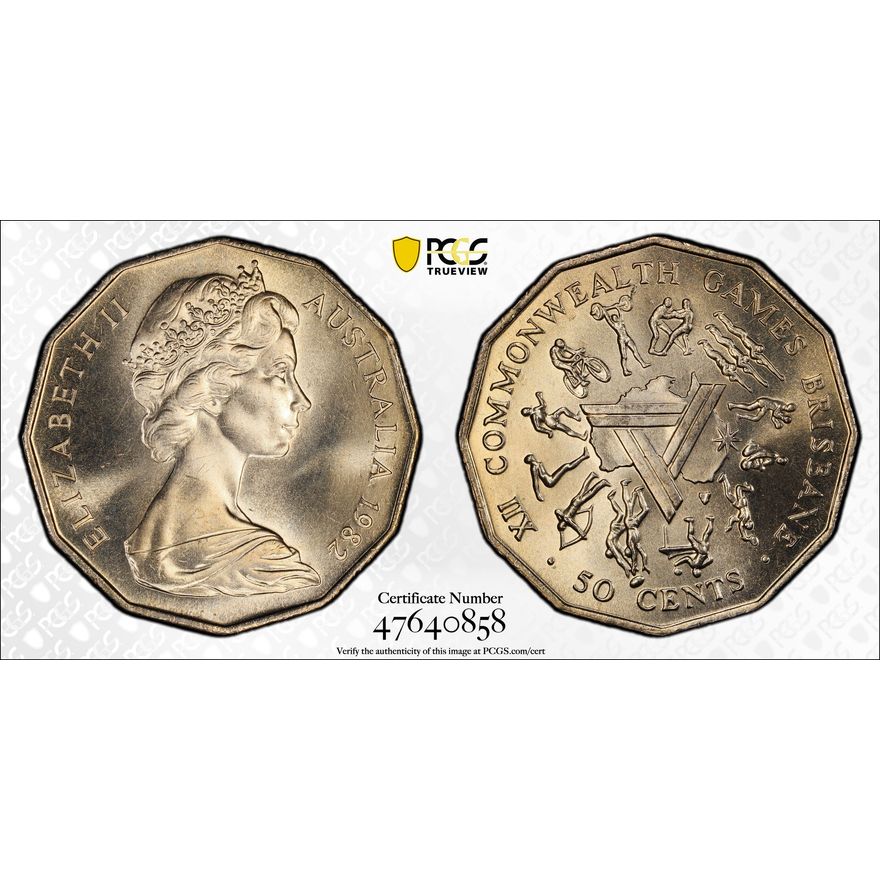 Commonwealth Games , Fifty Cent, 1982, PCGS MS67