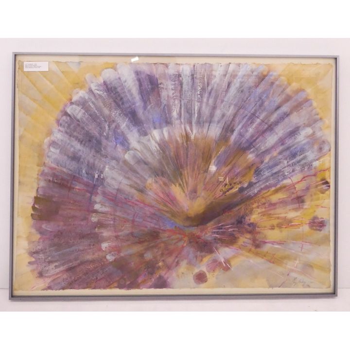 Mary Norberg Abstract Mixed Media on Paper- 26x35'' framed