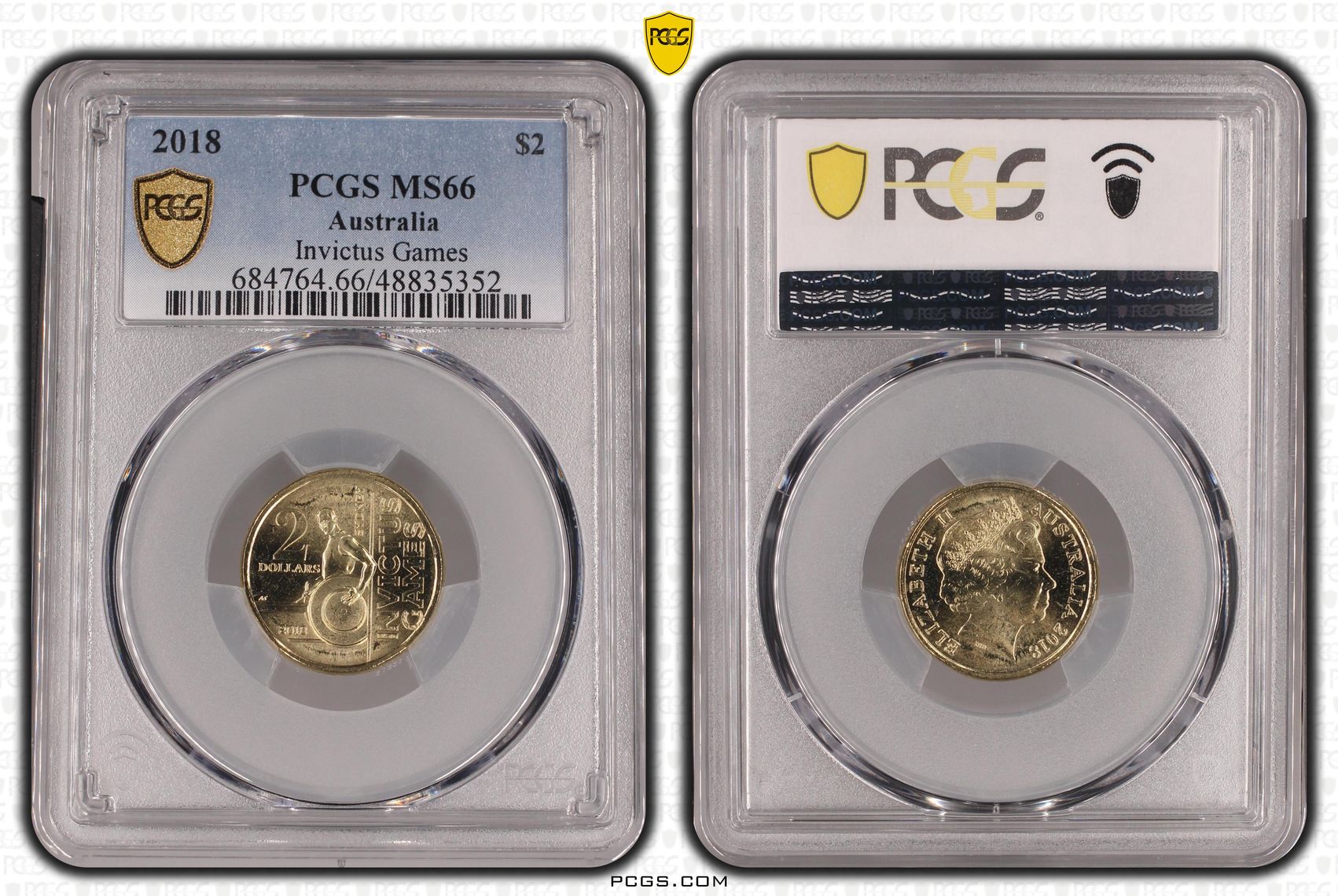 457 · Elizabeth II, Invictus Games , Two Dollar, 2018, PCGS MS66