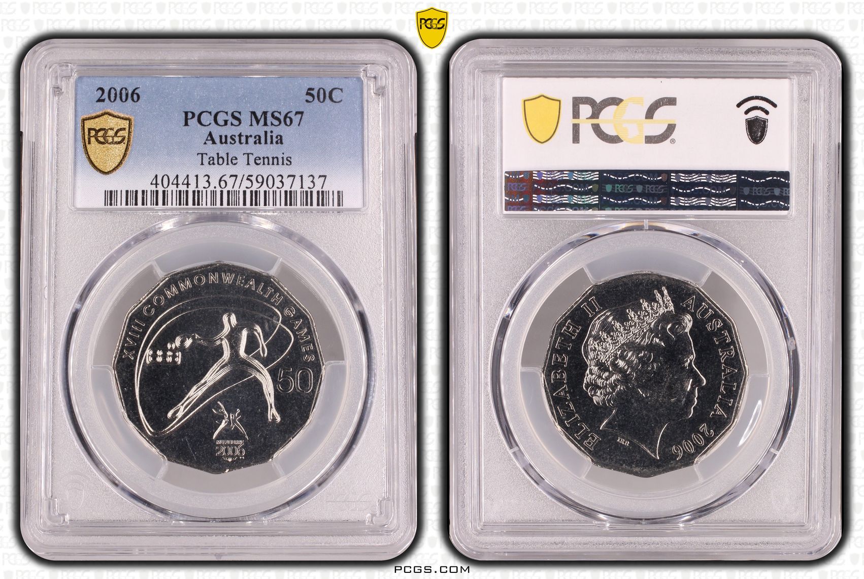 Table Tennis, Fifty Cent, 2006, PCGS MS67