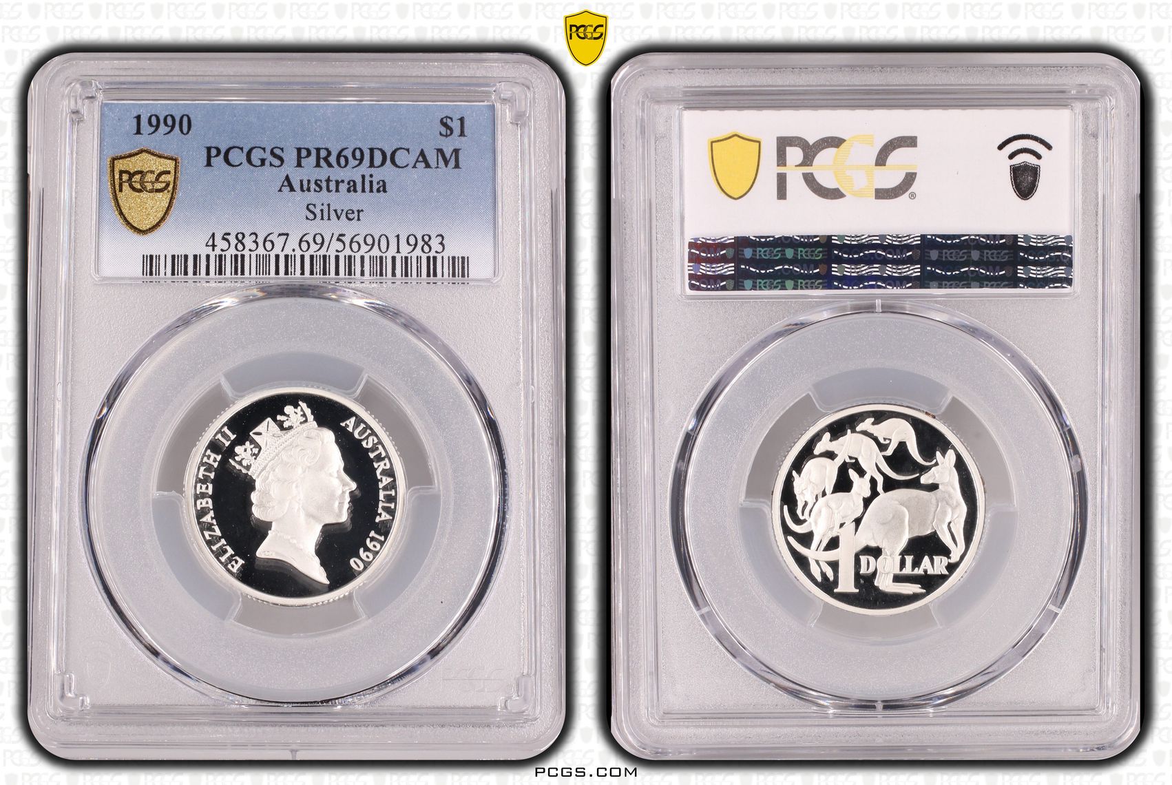 Silver, One Dollar, 1990, PCGS PR69DCAM