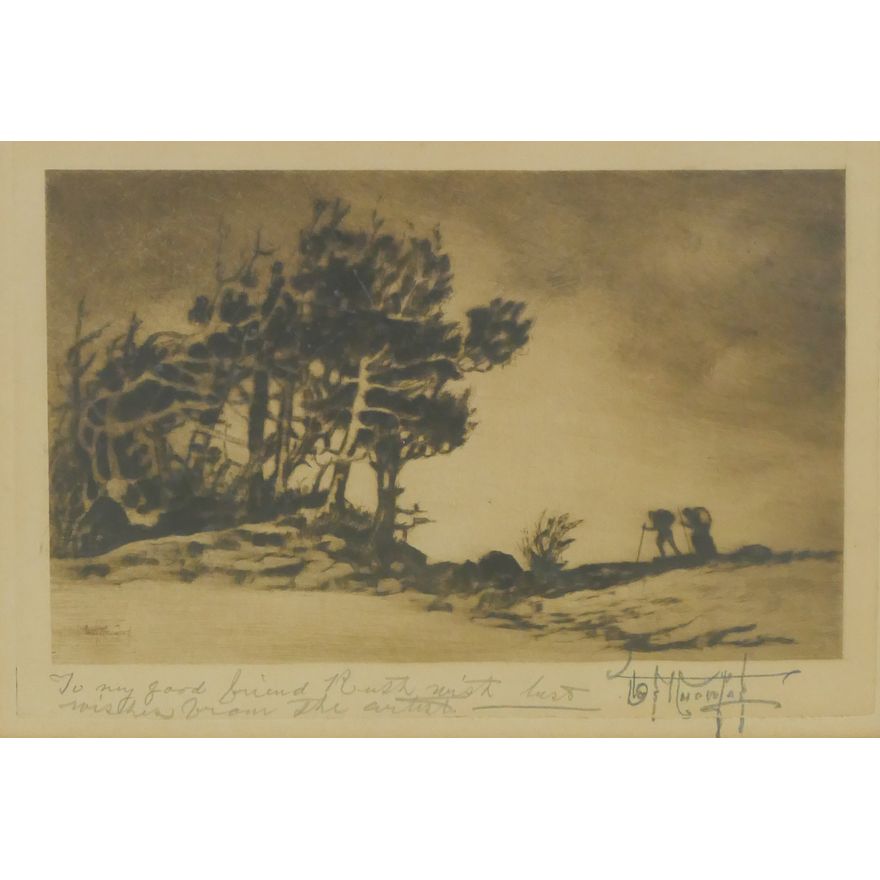 Joseph Knowles 'Hikers' Etching.