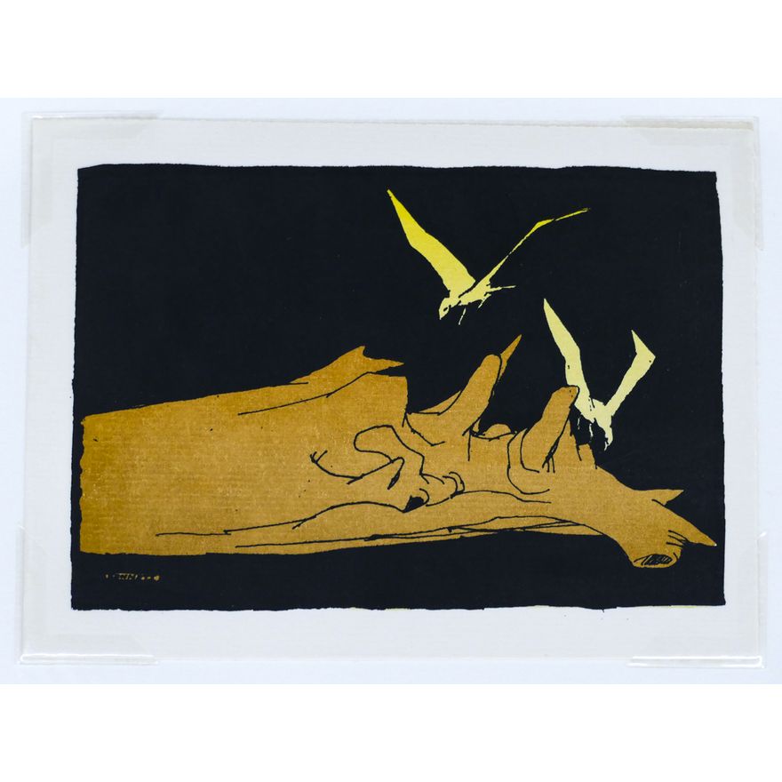 Elton Bennett ''Seagulls & Driftwood'' Signed Serigraph Sheet 5''x6.25''