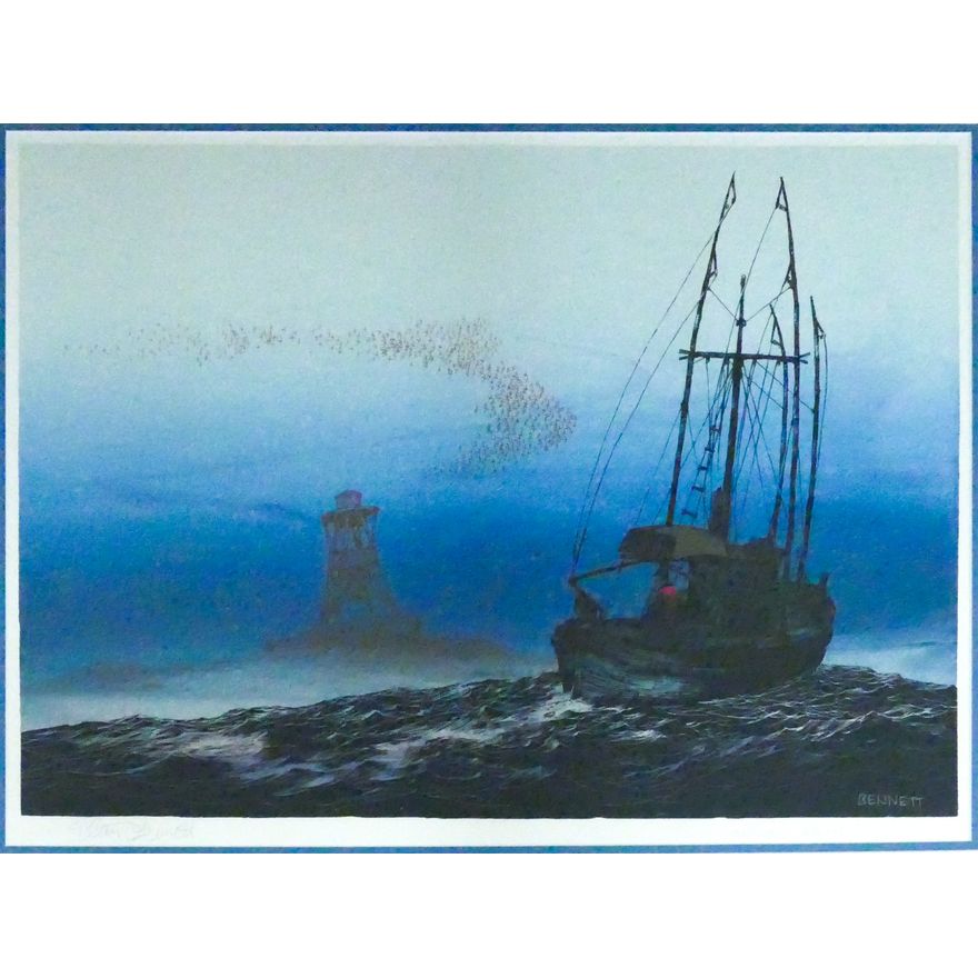 Elton Bennett ''Outward Bound'' Signed Serigraph Framed 25''x31''.