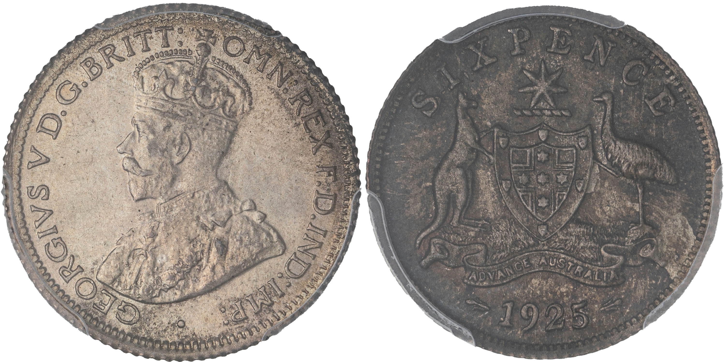 George V, Sixpence, 1925, PCGS MS64