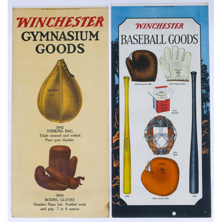2pc 1920's Winchester Advertising Signs- Baseball