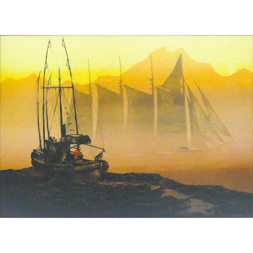 Elton Bennett ''Journey into Silence'' Serigraph Framed 25''x31''