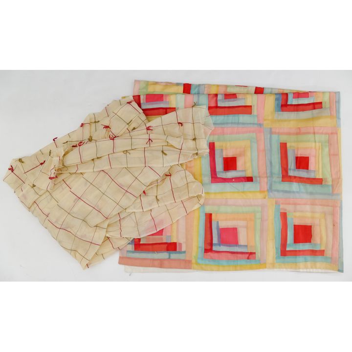 2pc Vintage Patchwork Quilt & Throw- 5x5' approx