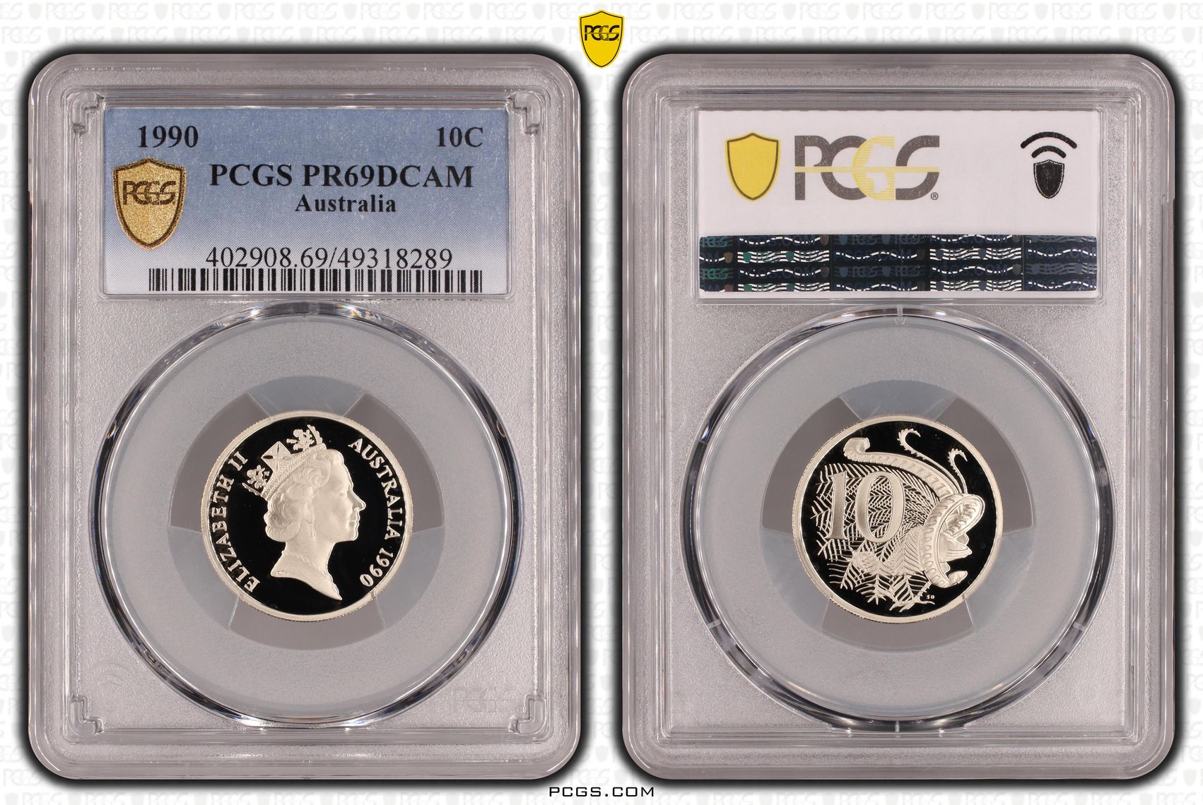 Ten Cent, 1990, Pcgs Pr69dcam