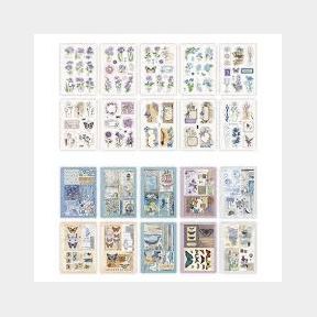 La Laila Decorative Scrapbooking Journal Washi Stickers Booklet 20 Sheets - Blue / Purple -bar 9902049288924 -51735/572 SP B1