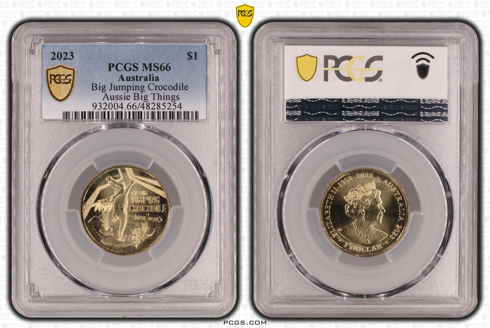 Elizabeth II, Big Jumping Crocodile Aussie Big Things , One Dollar, 2023, PCGS MS66