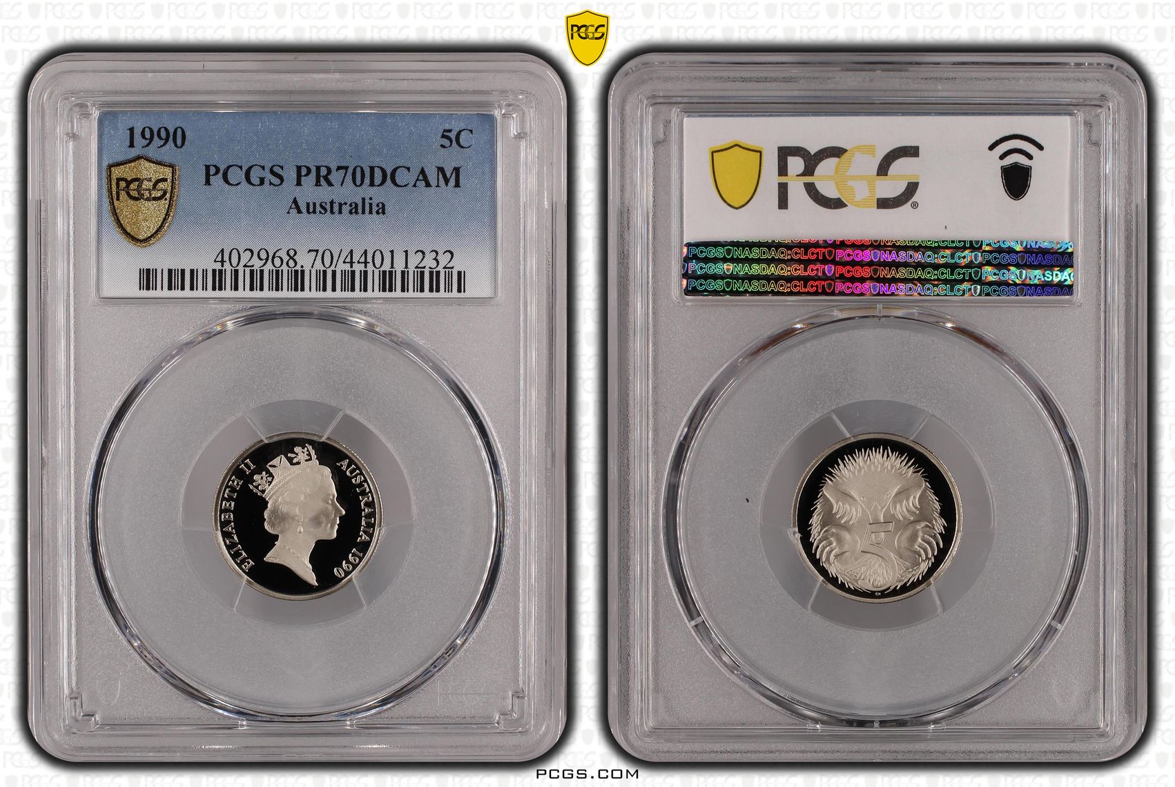 1990 Australia Five Cent, 5c PCGS - PR70DCAM POP 23/0 -232