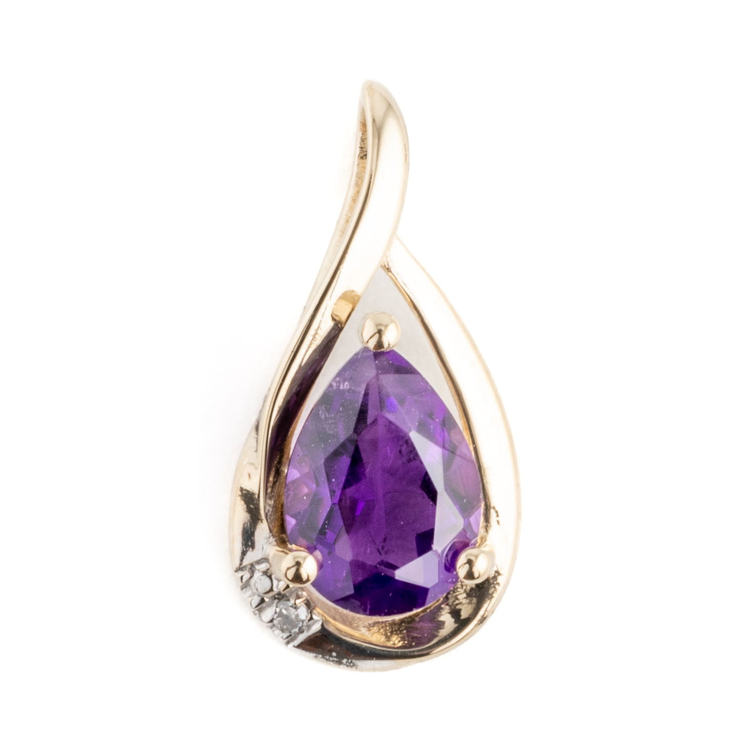224 · Pear Shape Amethyst & Diamond Pendant
