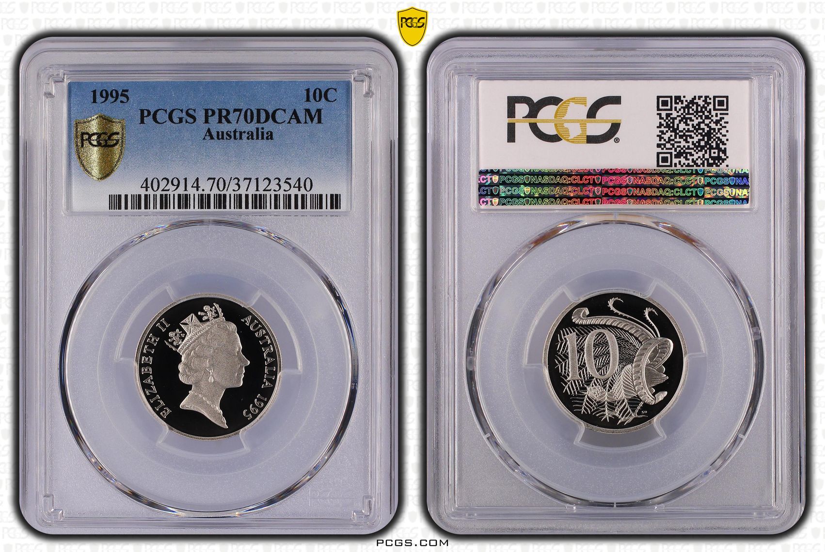 Ten Cent, 1995, Pcgs Pr70dcam