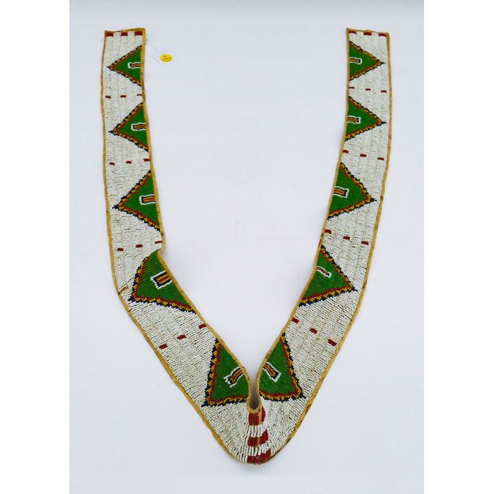 Old Plains Indian Beaded Leather Blanket Strap