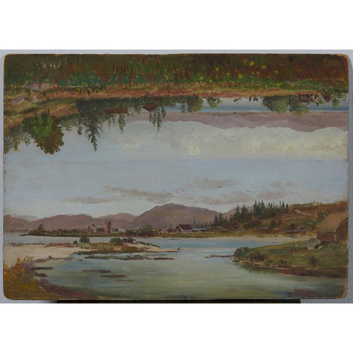 CHARLES BLOMFIELD, Two Views on one board: Ohinemutu; View from Mokoia Island.