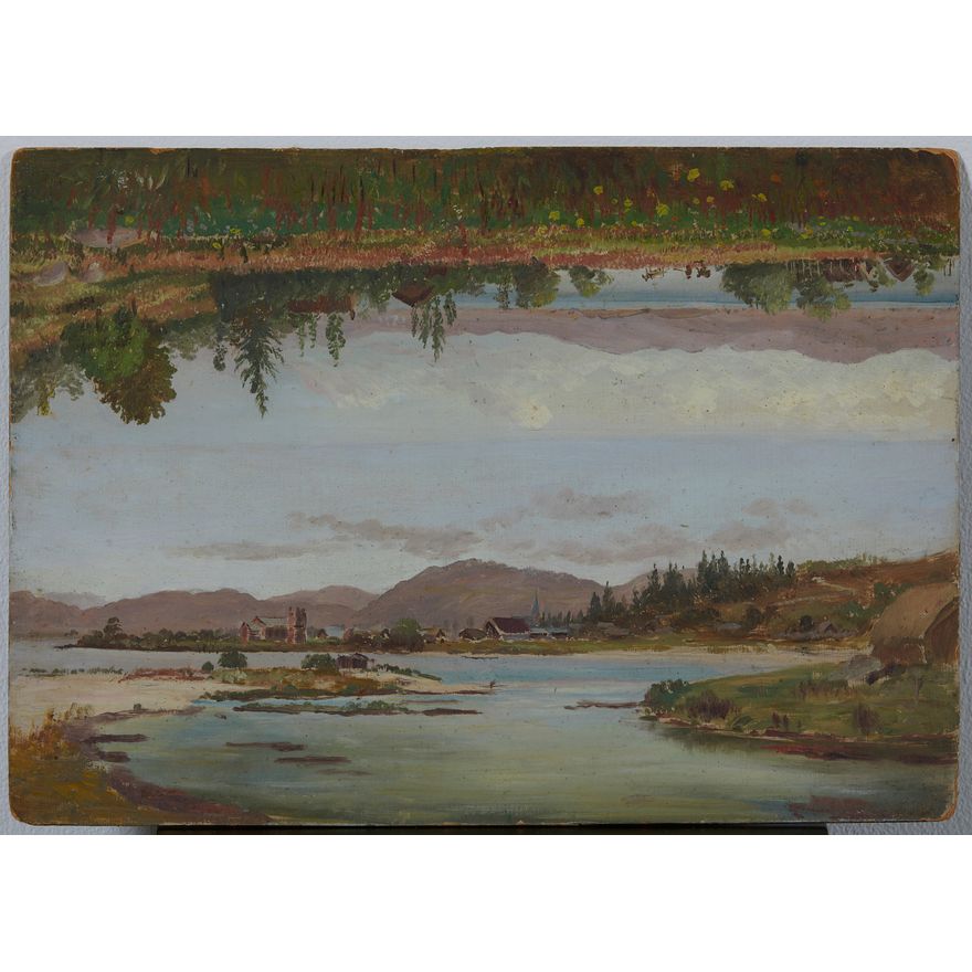 CHARLES BLOMFIELD, Two Views on one board: Ohinemutu; View from Mokoia Island.