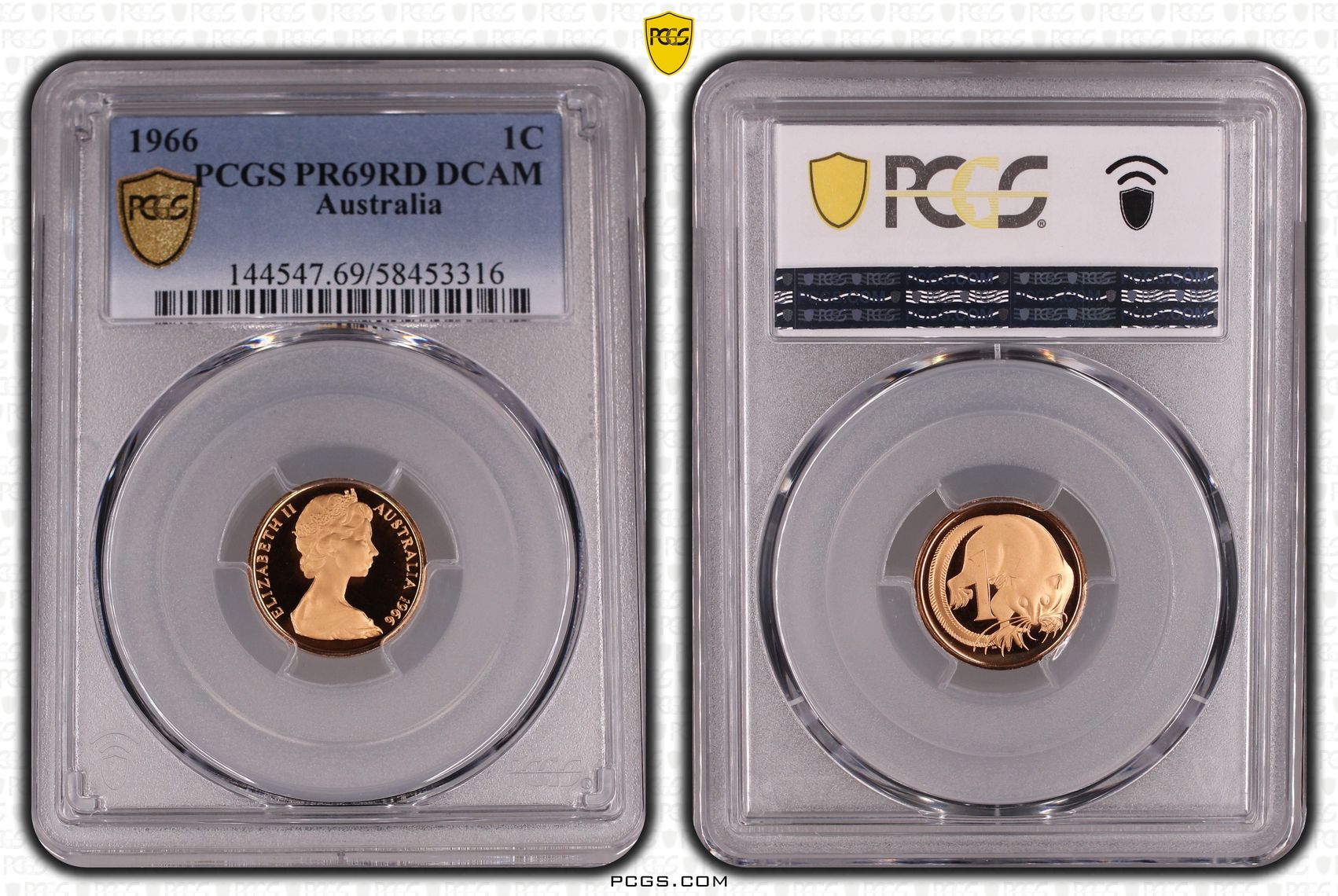One Cent, 1966, Pcgs Pr69dcam