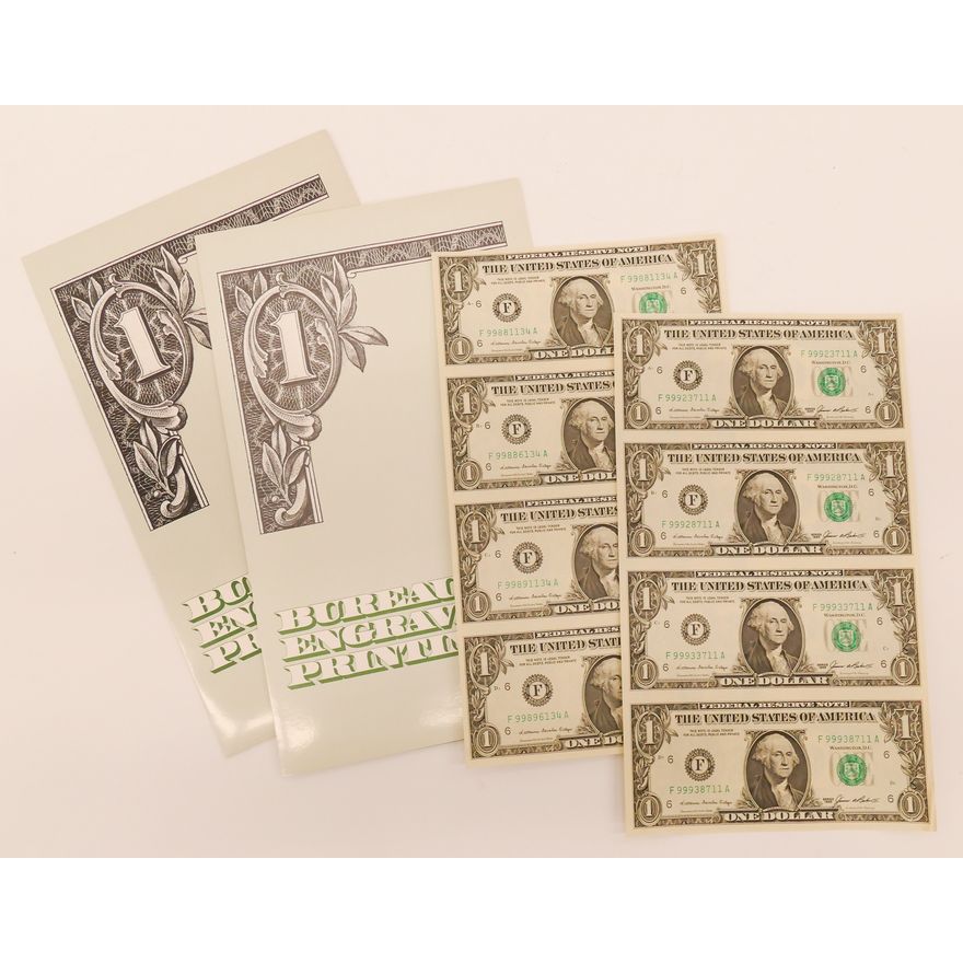 2pc US 1985 Uncut $1 Sheets