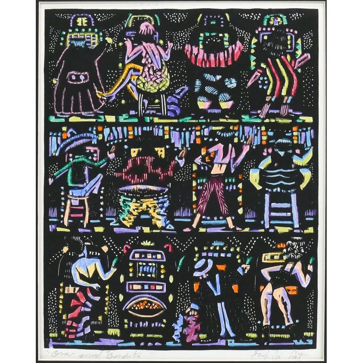 Jack McLarty ''One Armed Bandits'' Signed Color Lithograph Matted 22''x18.5''