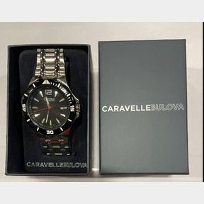 BULOVA CARAVELLE 45P103 4 DIAMONDS LADIES CASUAL WATCH S/S CASE WHITE DIAL