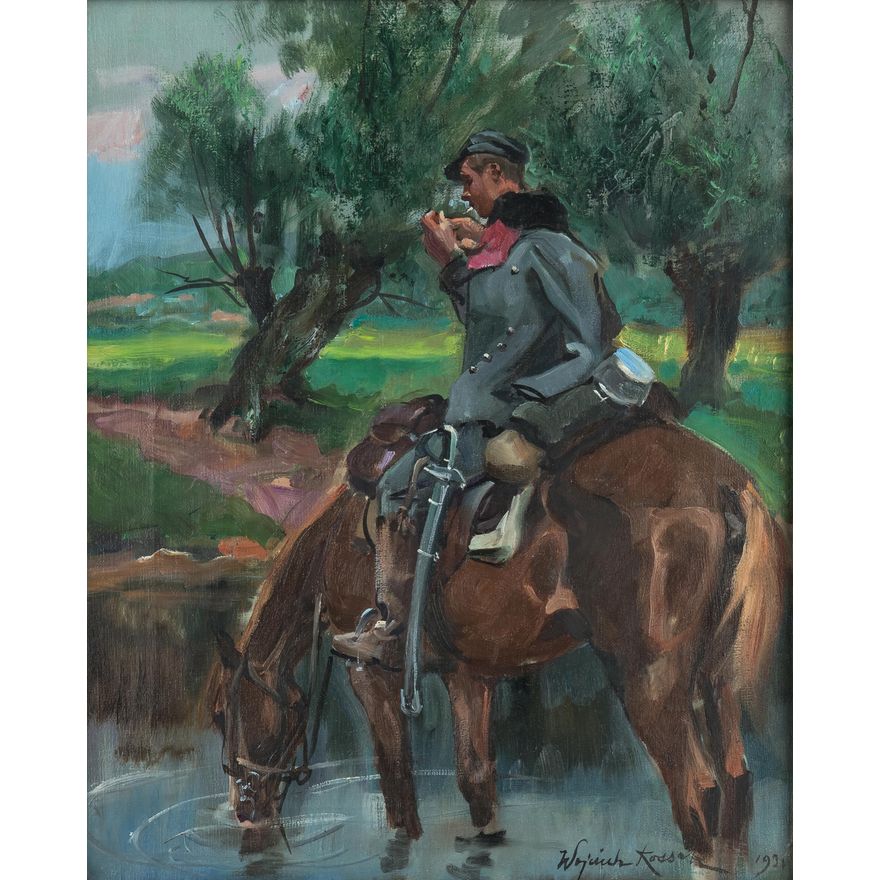 Wojciech Kossak | Ułan na koniu, 1931 r.