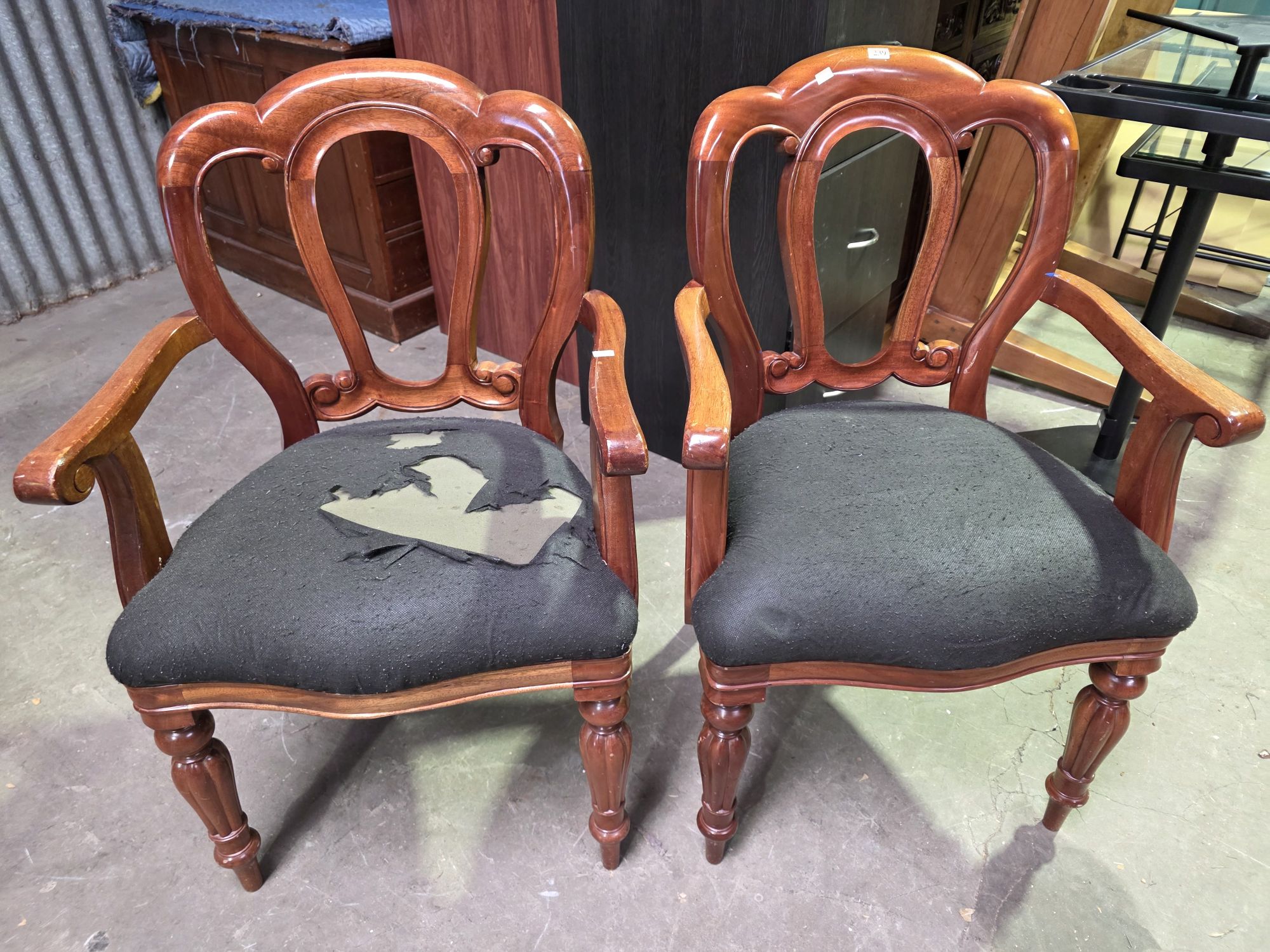 239 · VICTORIAN STYLE CARVER CHAIRS