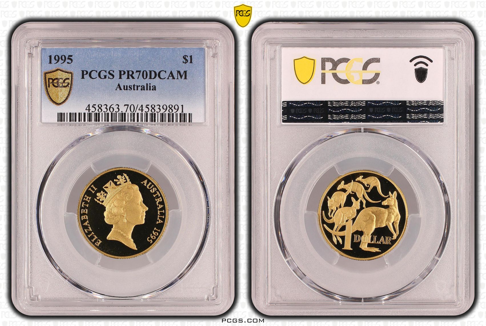 Elizabeth II, POP 18/0, One Dollar, 1995, PCGS PR 70DCAM