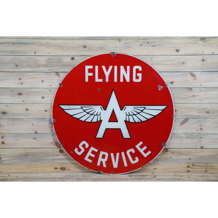 48" Flying A Service w/ Logo Double Sided Porcelain Sign TAC 8