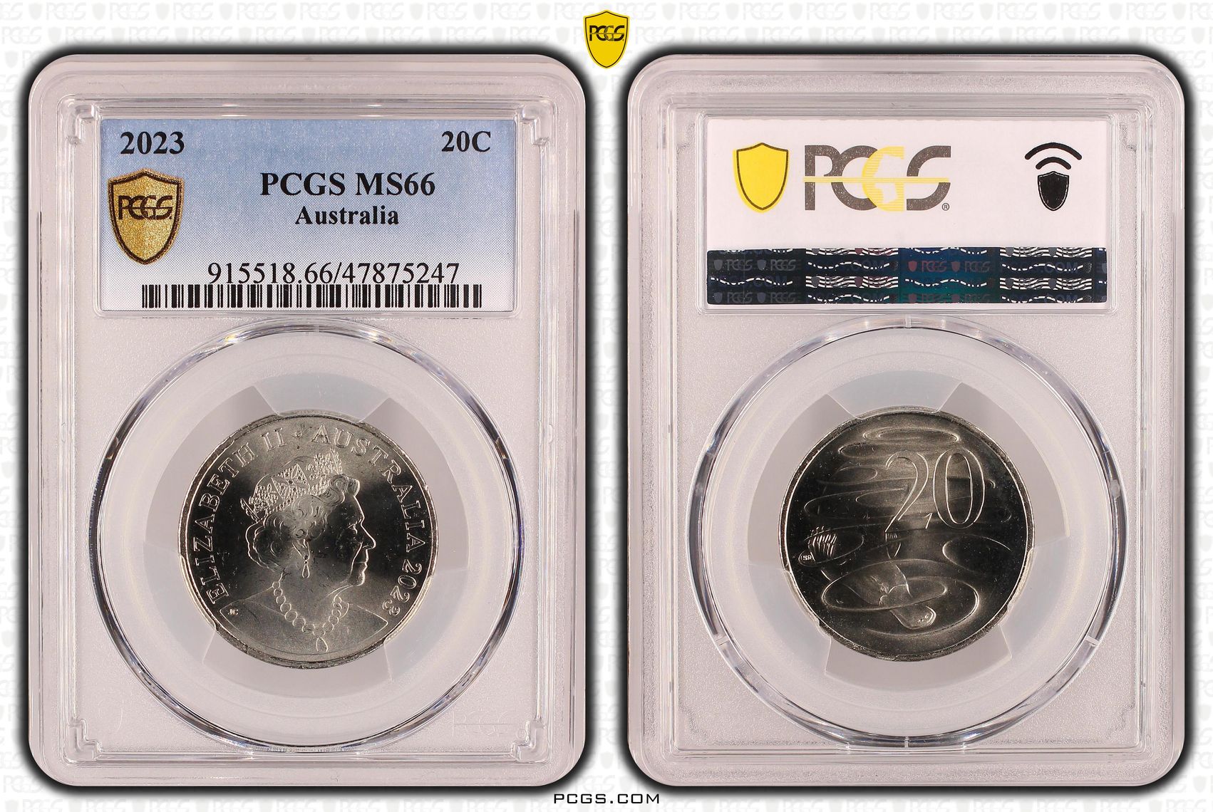 , Twenty Cent, 2023, PCGS MS66