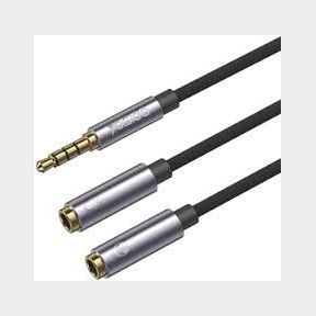Audio Splitter With 3.5mm Male To Dual 3.5mm Female Headset Cables - YAU28 - | Bar 9902157420209 - 51745/1605 SN B3 (S3)
