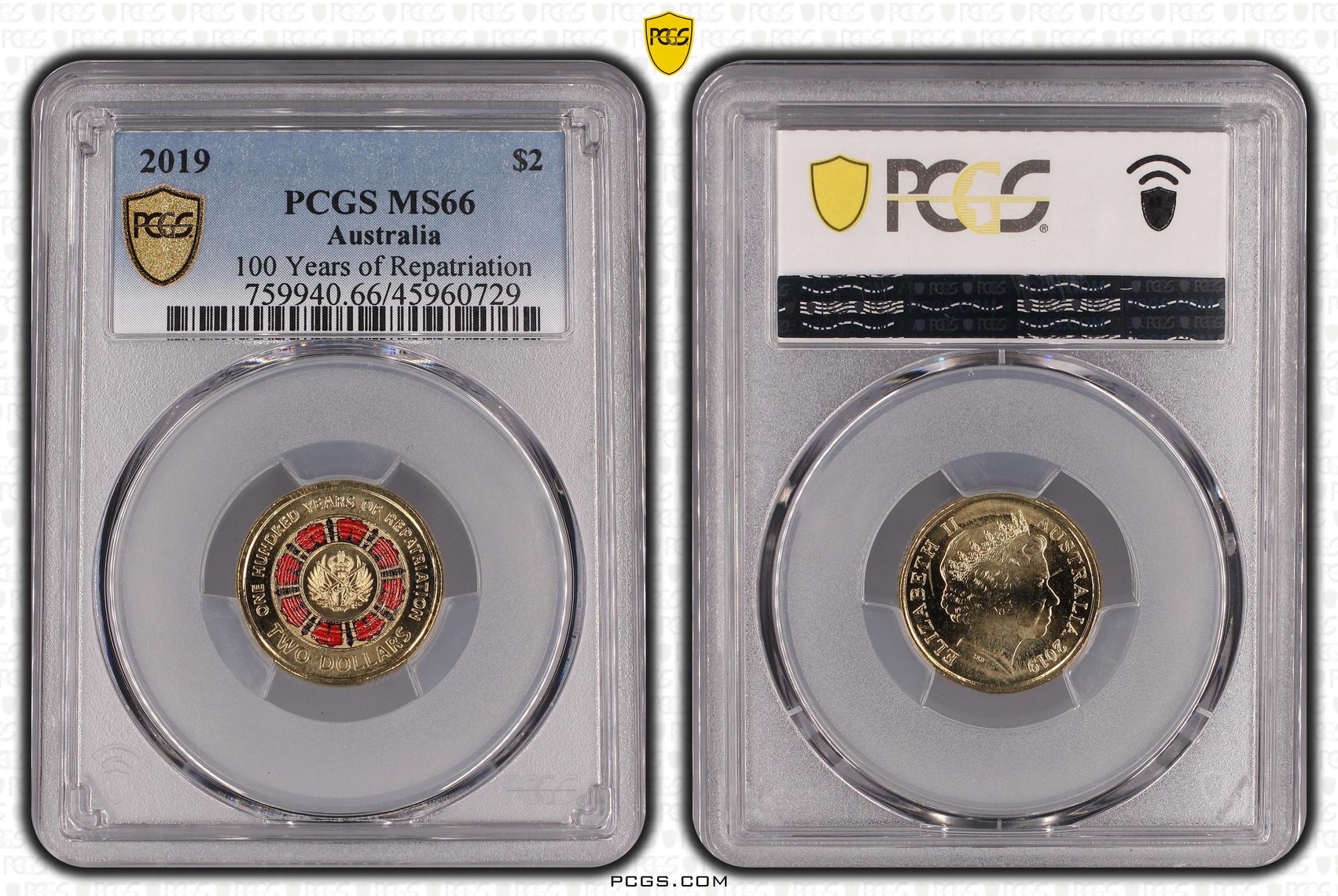 Elizabeth II, 100 Years of Repatriation, Two Dollar, 2019, PCGS MS66