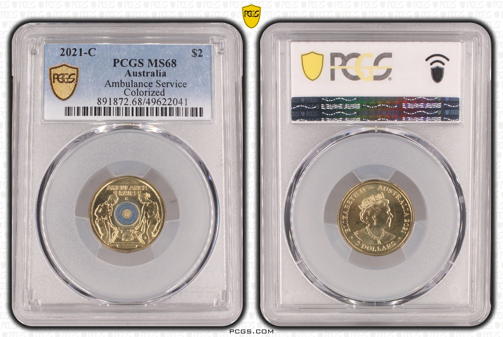 Ambulance Service Colourised, Two Dollar, 2021-C, PCGS MS68