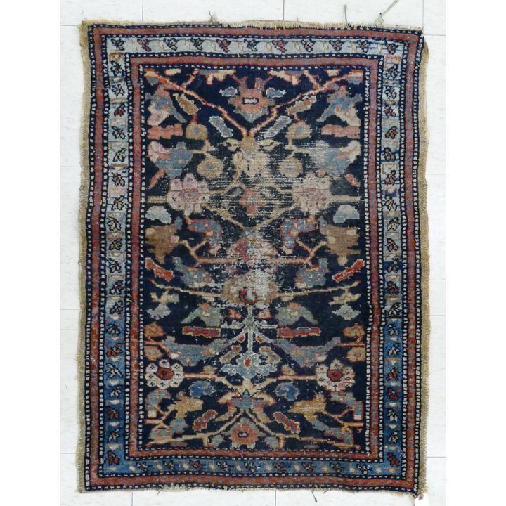 Antique Persian Oriental Small Rug 3'3''x2'5'' - Heavy wear