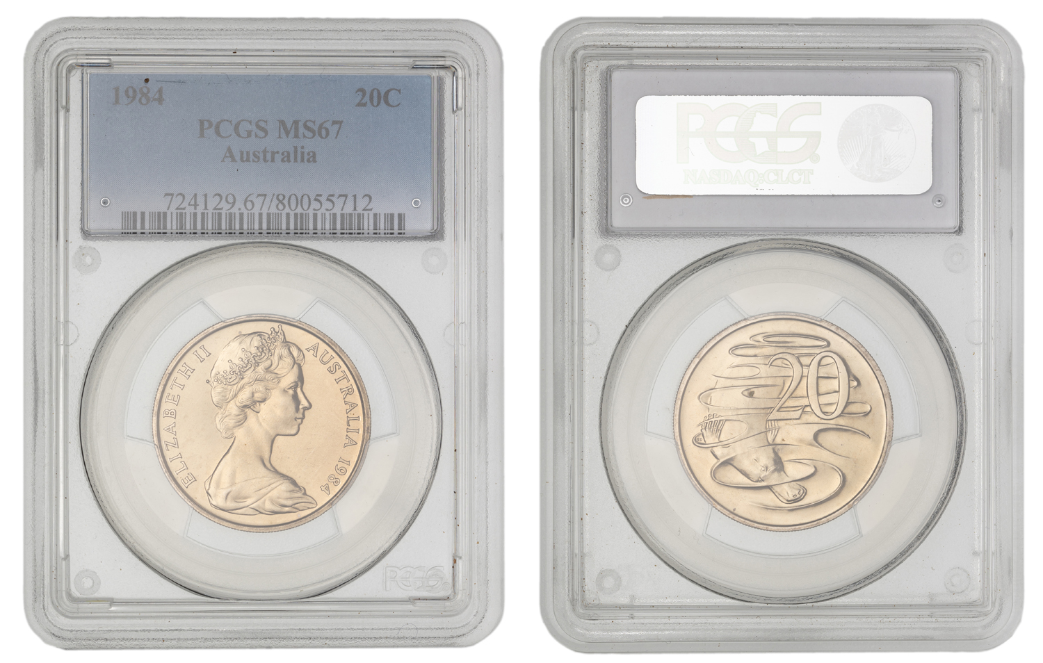 Elizabeth II, Twenty Cent, 1984, PCGS MS67