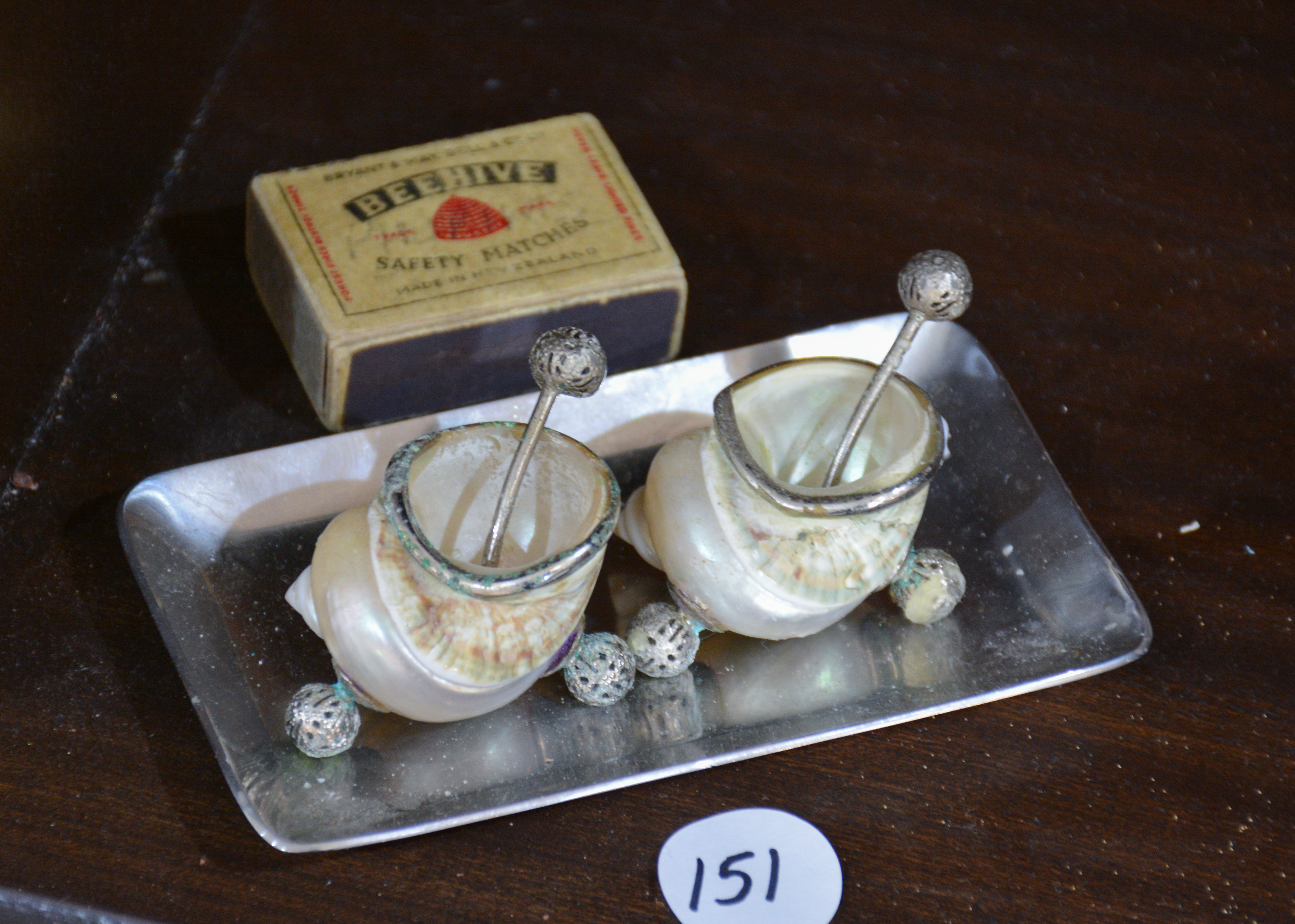 Vintage Shell Sugar Containers x 2 on Tray — NZ auction result